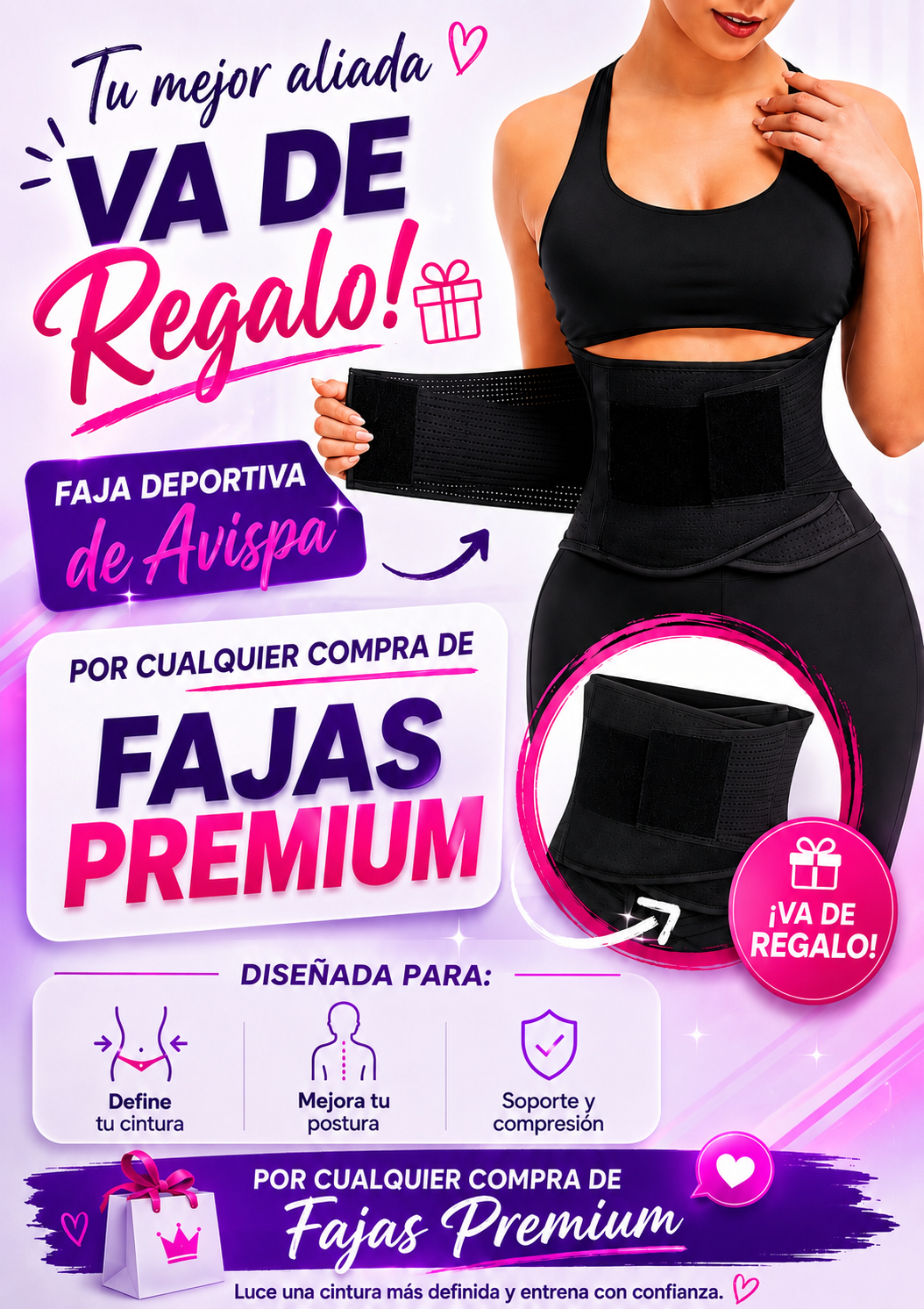 Faja Premium Full · Alta Compresión + FAJA DEPORTIVA DE REGALO