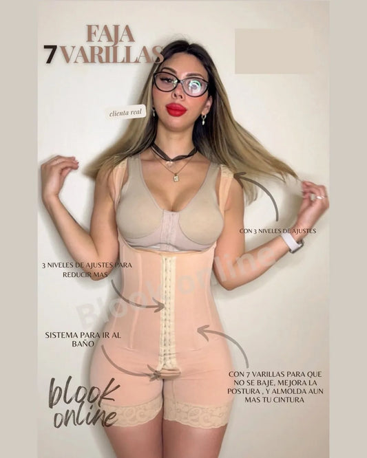 "Faja 7 varillas de alta compresión para mujer - Reduce talla, mejora postura y moldea cintura - Blook Online Chile"