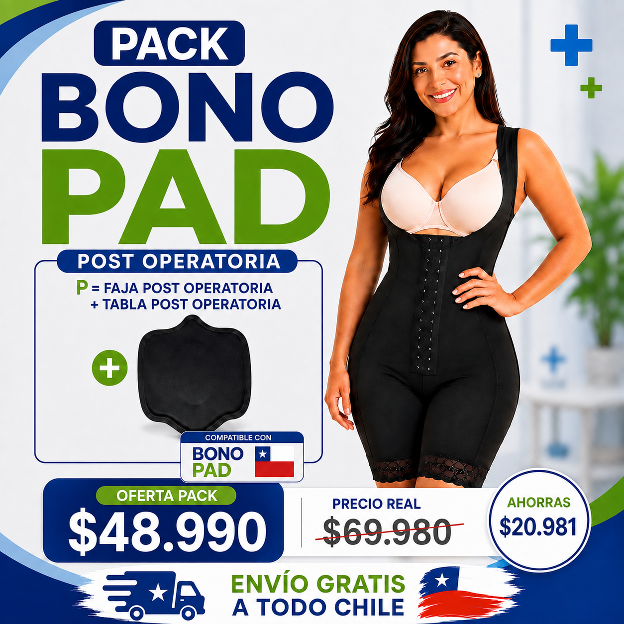Pack Bono PAD Postoperatorio Faja Tabla